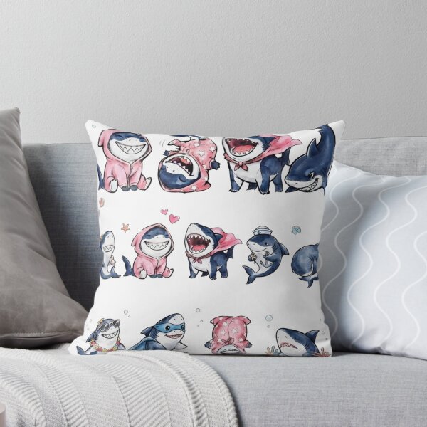 Item preview, Cute Kawaii Shark Collection | Adorable Baby Shark Watercolor Art designed and sold by yanderedev.