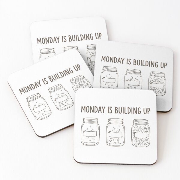 Item preview, Monday Is Building Up Funny Coffee Lover Fermentation Humor T-Shirt | Monday Mood Graphic Tee designed and sold by StickerNestYou.