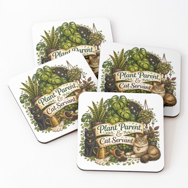 Item preview, Plant Parent & Cat Servant designed and sold by CottageGardenCo.