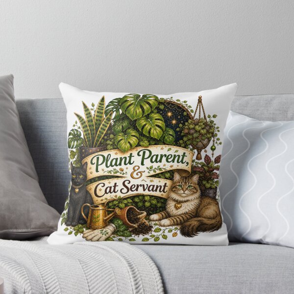 Item preview, Plant Parent & Cat Servant designed and sold by CottageGardenCo.