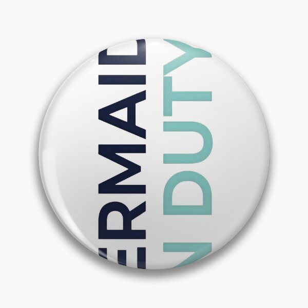 Item preview, MERMAIDE ON DUTY – modern mermaid lettering in blue designed and sold by Halbeskilo.