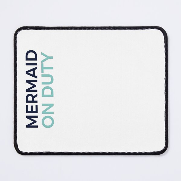 Item preview, MERMAIDE ON DUTY – modern mermaid lettering in blue designed and sold by Halbeskilo.