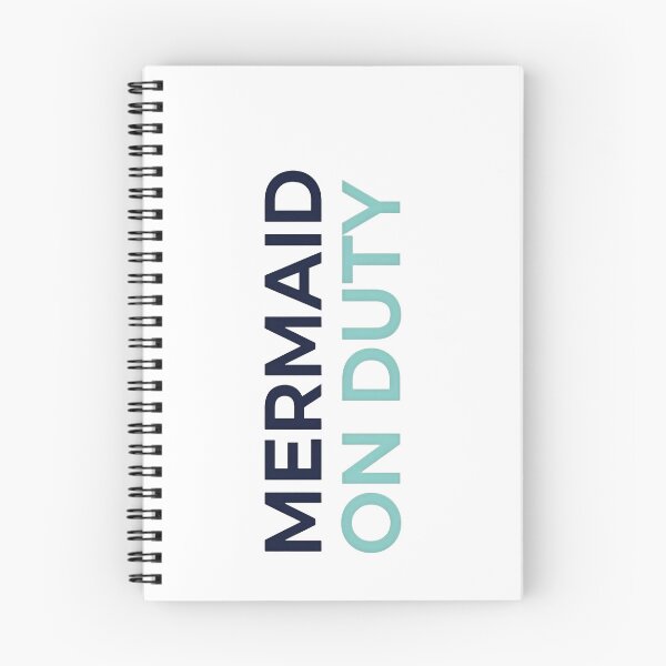Item preview, MERMAIDE ON DUTY – modern mermaid lettering in blue designed and sold by Halbeskilo.