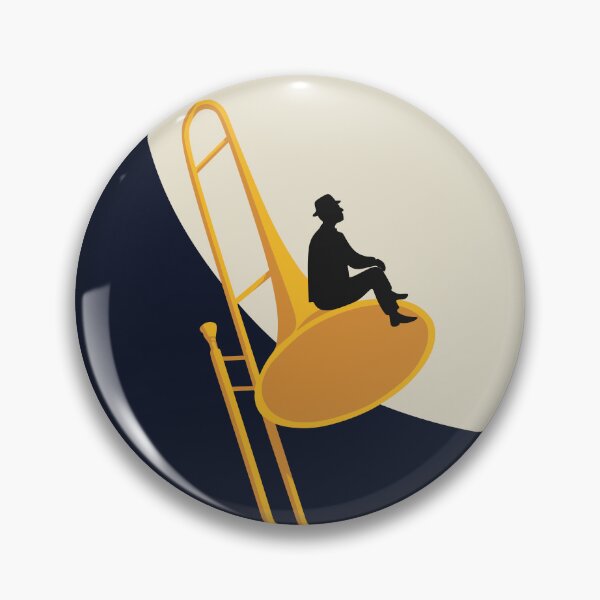 Item preview, Minimalist Trombone Dreamer | Mid-Century Modern Jazz Art | Abstract Musician Print | Bauhaus Brass Instrument Print designed and sold by Studio pod Burom.