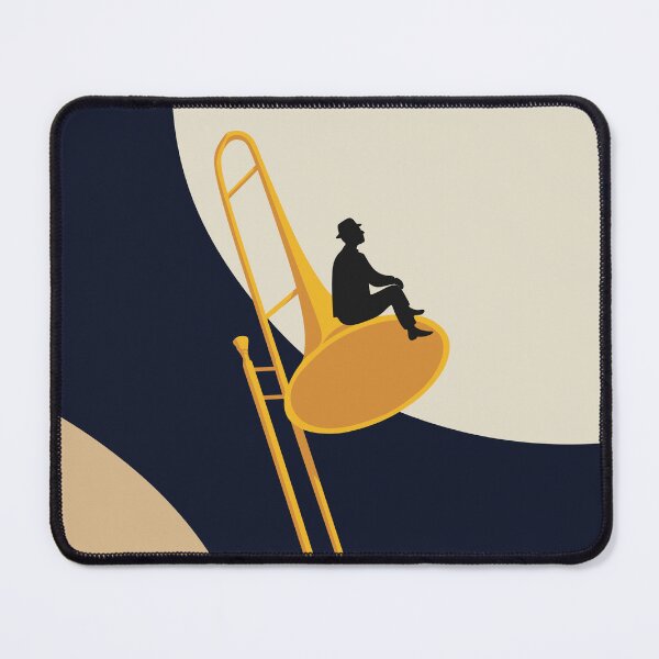 Item preview, Minimalist Trombone Dreamer | Mid-Century Modern Jazz Art | Abstract Musician Print | Bauhaus Brass Instrument Print designed and sold by Studio pod Burom.