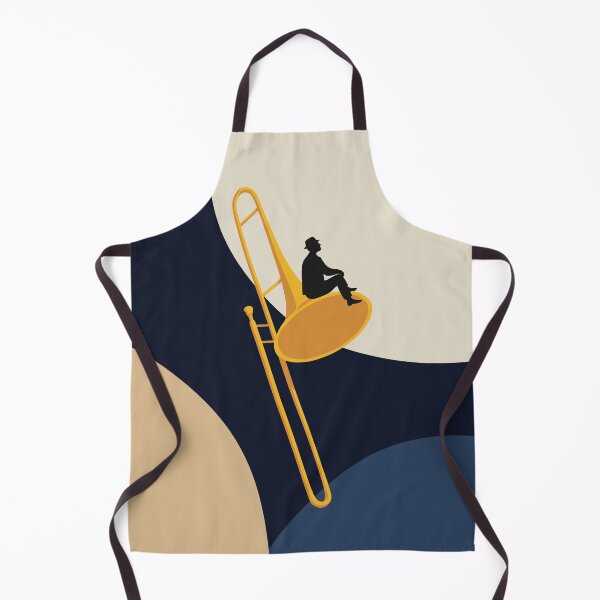Item preview, Minimalist Trombone Dreamer | Mid-Century Modern Jazz Art | Abstract Musician Print | Bauhaus Brass Instrument Print designed and sold by Studio pod Burom.