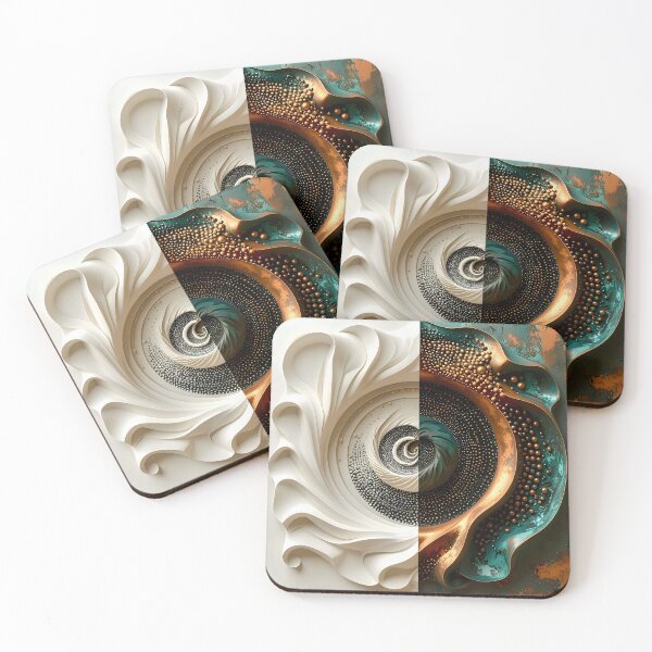 Item preview, Symmetrical Abstract Sculpture in Copper and White designed and sold by Vicky Brago-Mitchell®.
