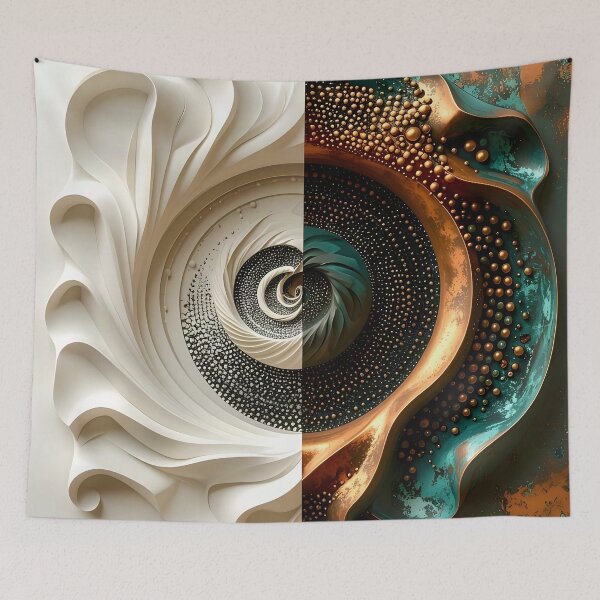 Item preview, Symmetrical Abstract Sculpture in Copper and White designed and sold by Vicky Brago-Mitchell®.