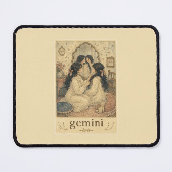 Item preview, Vintage Gemini Zodiac Twins – Celestial Storybook Astrology Art designed and sold by vitriolicapprel.