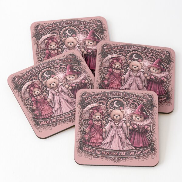 Item preview, Stay Magical & Elegant Dark Pink Goth Witches Bears Design designed and sold by Sanae2001.
