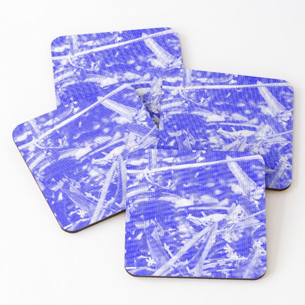 Item preview, Cobalt Blue Halftone Forest Foliage - Cyberpunk Nature Screen Print designed and sold by Kromatik.