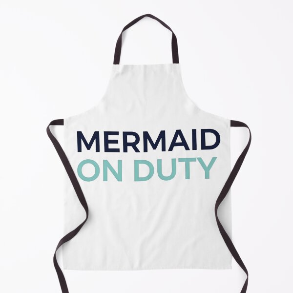 Item preview, MERMAIDE ON DUTY – modern mermaid lettering in blue designed and sold by Halbeskilo.