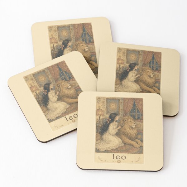 Item preview, Vintage Leo Zodiac Girl with Lion – Celestial Sun Storybook Art designed and sold by vitriolicapprel.
