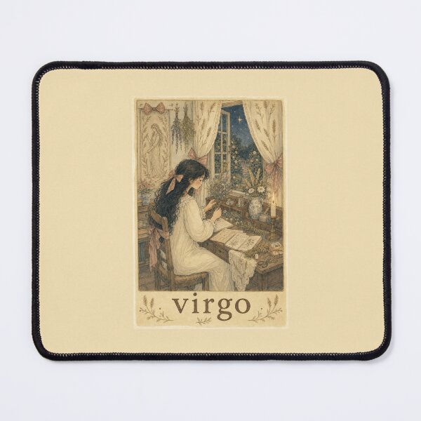 Item preview, Vintage Virgo Zodiac Girl with Herbs – Botanical Cottagecore Astrology designed and sold by vitriolicapprel.