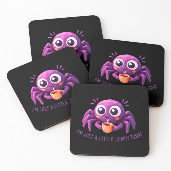 Item preview, Funny Jumpy Coffee Spider Pun designed and sold by MarCinu Art.