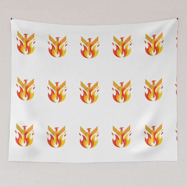 Item preview, Geometric Fire Monogram - Minimalist Flame Optical Illusion designed and sold by Dzblack.