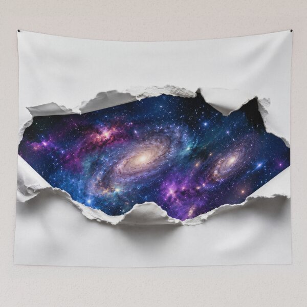 Item preview, Galaxy Torn Paper Illusion Sticker | Cosmic Rip Texture designed and sold by GSizzle1.