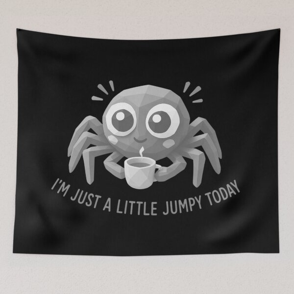 Item preview, Gray Geometric Jumpy Coffee Spider designed and sold by MarCinu Art.