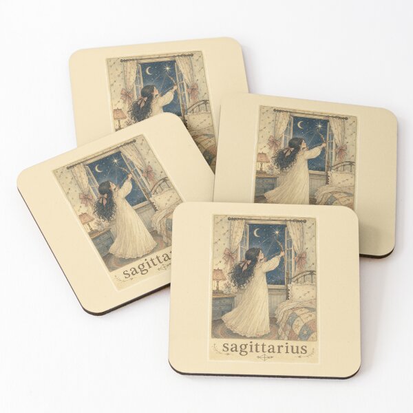 Item preview, Vintage Sagittarius Zodiac Archer Girl – Celestial Storybook Art designed and sold by vitriolicapprel.