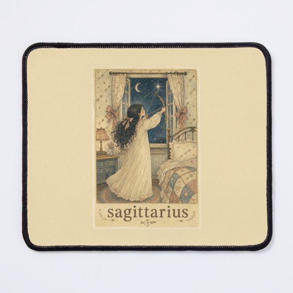 Item preview, Vintage Sagittarius Zodiac Archer Girl – Celestial Storybook Art designed and sold by vitriolicapprel.