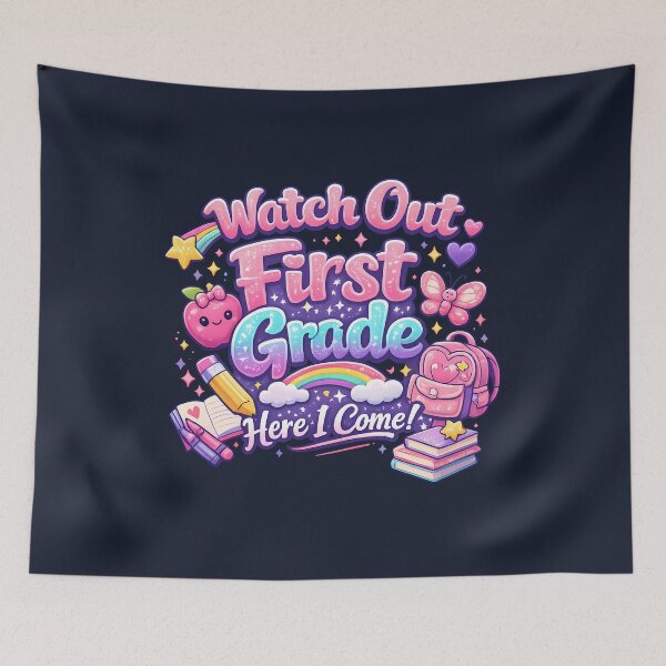 Item preview, Watch Out First Grade Here I Come – Kawaii Pastel Girls Back to School Gift  designed and sold by Artycom.