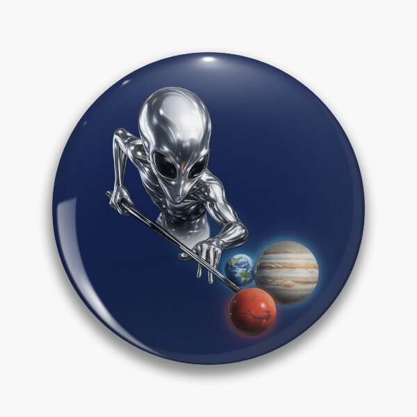 Item preview, Liquid Chrome Alien Playing Space Billiards – Futuristic Metallic Pop Art designed and sold by Anyshca.