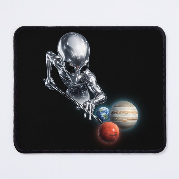 Item preview, Liquid Chrome Alien Playing Space Billiards – Futuristic Metallic Pop Art designed and sold by Anyshca.