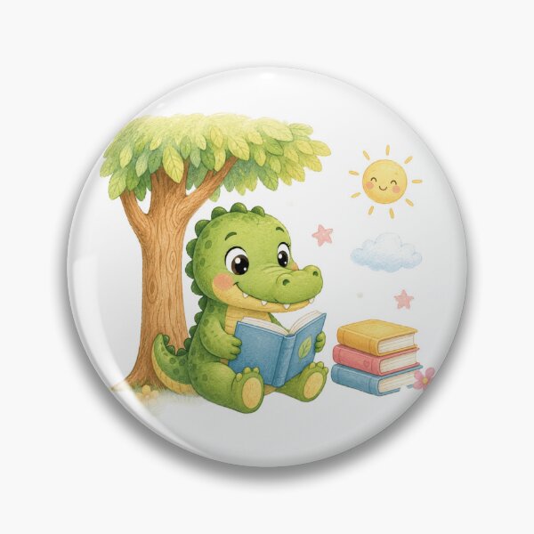 Item preview, Cute Crocodile Reading Under Tree designed and sold by ToonyTeez.