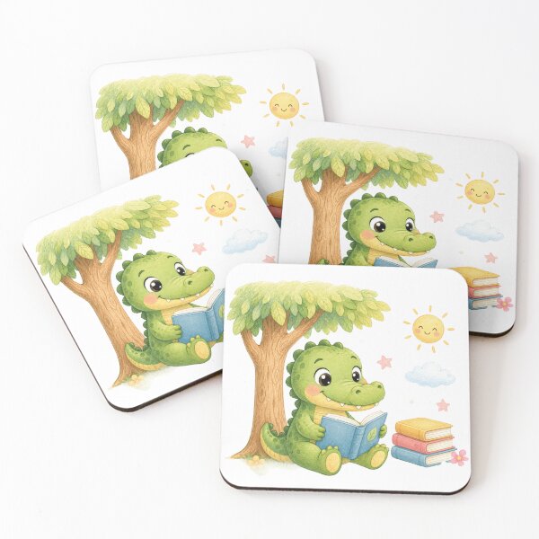 Item preview, Cute Crocodile Reading Under Tree designed and sold by ToonyTeez.