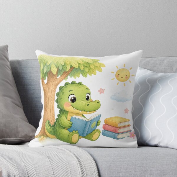 Item preview, Cute Crocodile Reading Under Tree designed and sold by ToonyTeez.