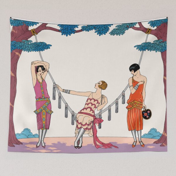 Item preview, Art Deco Illustration Elegant Flapper Women Fashion for Vintage Art Lovers designed and sold by RickE.