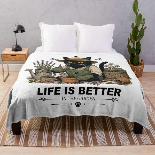 Item preview, Gardening Cat Life Is Better In The Garden Funny Black Cat T-Shirt Stickers designed and sold by Sunday.Supply.