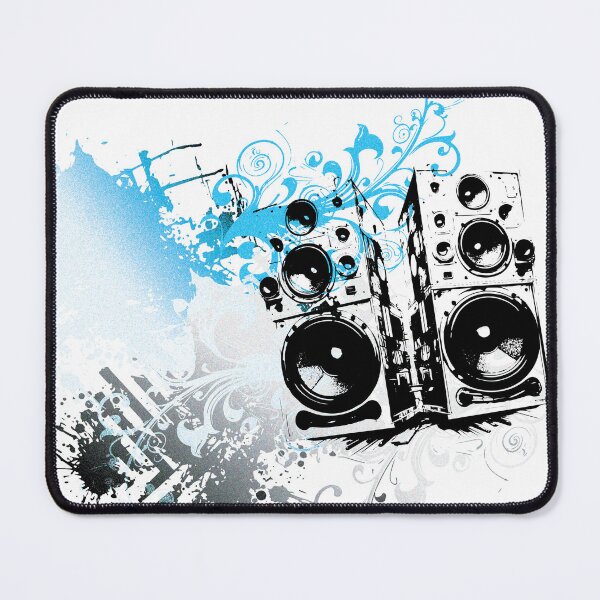 Item preview, ECHO CITY Boombox - Urban Design - Blue and Black Underground Grainy Texture | Frutiger Metro Chao Vector Garden designed and sold by Pics'Elle Creations.