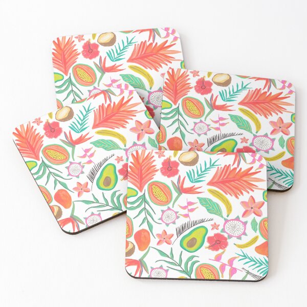Item preview, Vibrant Tropical Botanical Pattern and Exotic Fruits designed and sold by ElizabethCoelho.