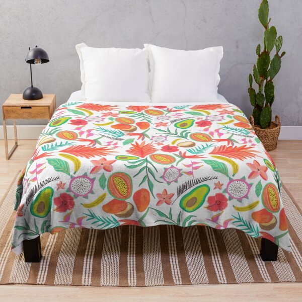 Item preview, Vibrant Tropical Botanical Pattern and Exotic Fruits designed and sold by ElizabethCoelho.