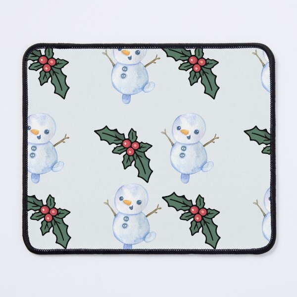 Item preview, Christmas Pattern with Snowman and Mistletoe designed and sold by TheCozyDesk.