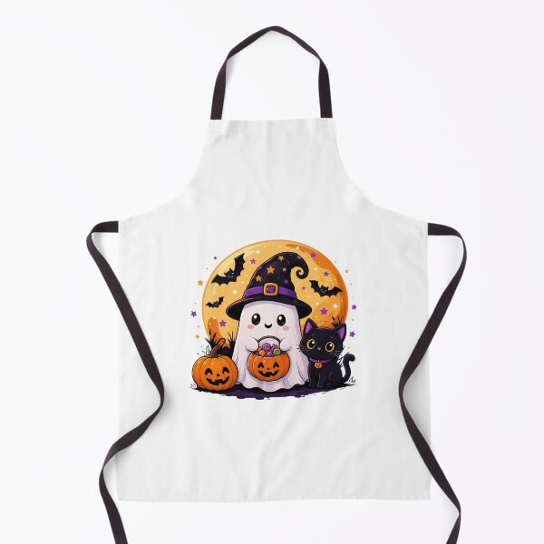 Item preview, Cute Halloween Ghost & Black Cat designed and sold by MySthore.