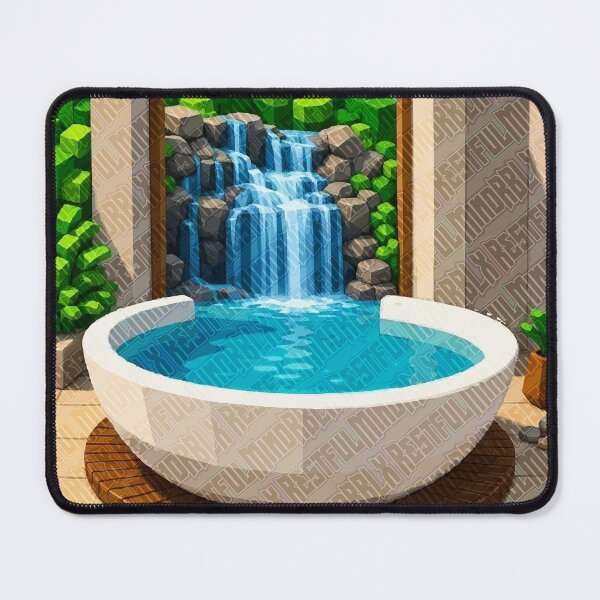 Item preview, Modern Oasis Waterfall Bath Design designed and sold by RestfulMindRBLX.