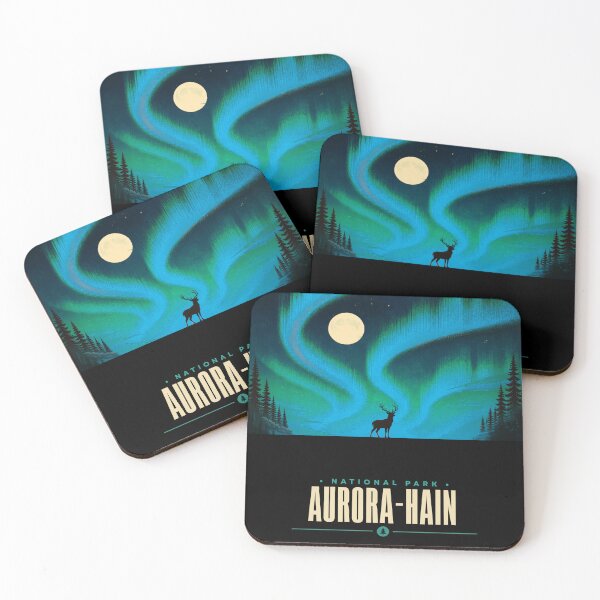 Item preview, Aurora Grove National Park – Northern Lights Deer Nature Design designed and sold by DervoTeck2767.