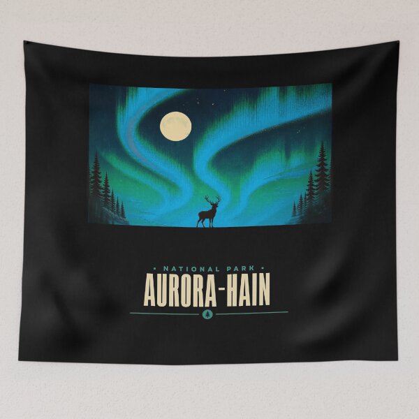 Item preview, Aurora Grove National Park – Northern Lights Deer Nature Design designed and sold by DervoTeck2767.