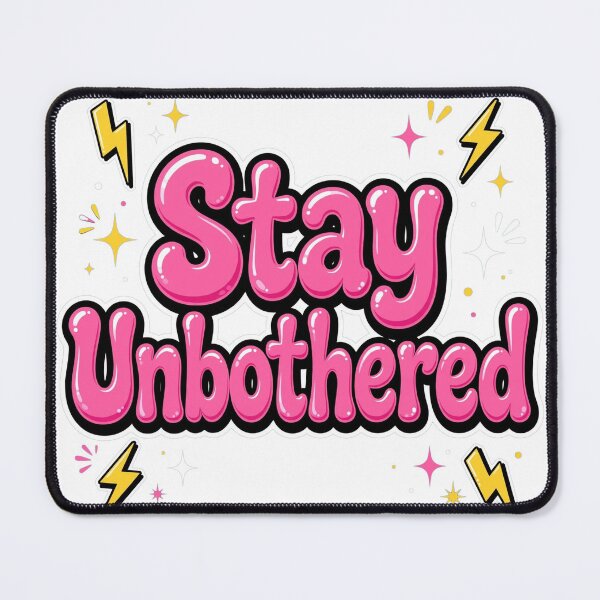Item preview, Stay Unbothered Bright Pink Yellow Lightning Retro Typography Quote designed and sold by AuraVibesArts .