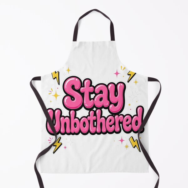 Item preview, Stay Unbothered Bright Pink Yellow Lightning Retro Typography Quote designed and sold by AuraVibesArts .