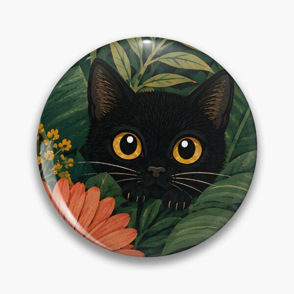 Item preview, Black Cats Peeking Through Tropical Blooms designed and sold by Jozefin's Studio.