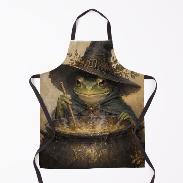 Item preview, Frog Witch Brewing a Magical Potion designed and sold by Mintiko2.