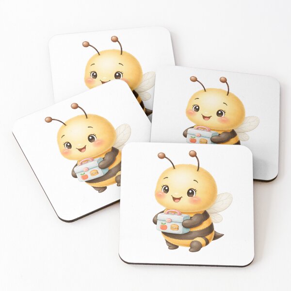 Item preview, Cute Back-to-School Bee with Lunchbox designed and sold by debbiedoodarday.