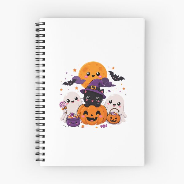 Item preview, Kawaii Halloween Friends – Cute Ghosts, Black Cat & Happy Pumpkin designed and sold by MySthore.