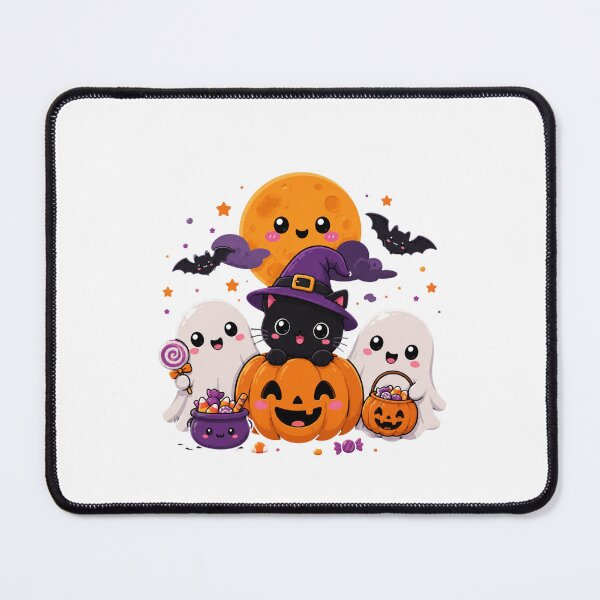 Item preview, Kawaii Halloween Friends – Cute Ghosts, Black Cat & Happy Pumpkin designed and sold by MySthore.