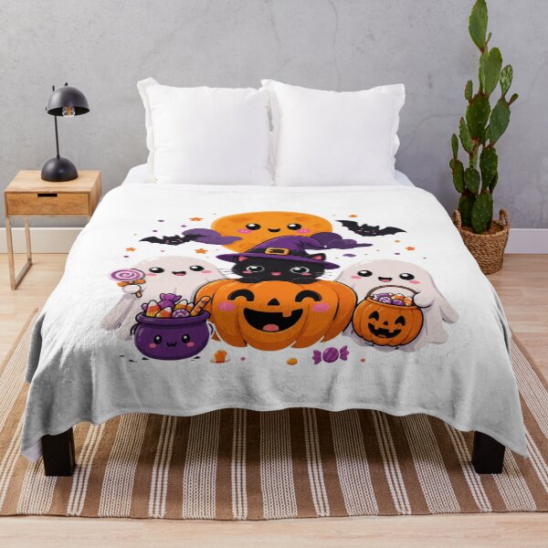 Item preview, Kawaii Halloween Friends – Cute Ghosts, Black Cat & Happy Pumpkin designed and sold by MySthore.