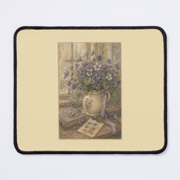 Item preview, Vintage February Birth Flower Violets – Purple Cottagecore Botanical Art designed and sold by vitriolicapprel.