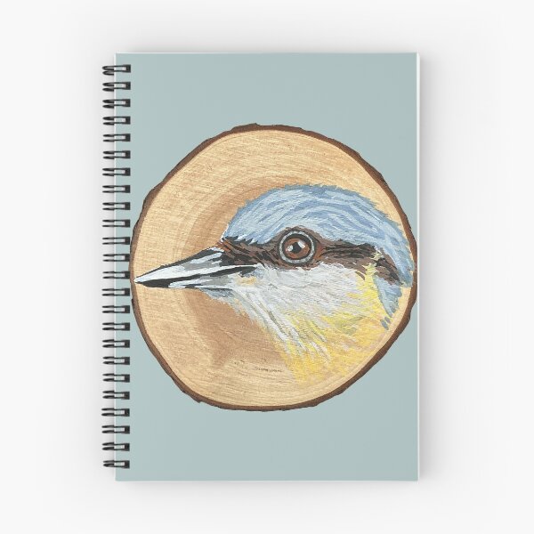 Item preview, Nuthatch Log Painting designed and sold by Royxmaes.